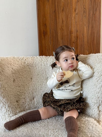 Kitty豹紋荷葉裙套裝2