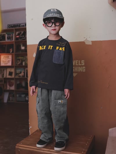 秋季日系牛仔口袋上衣1