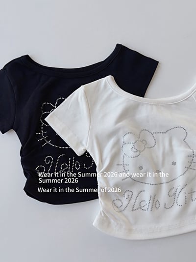 辣妹修身KT燙鑽上衣1
