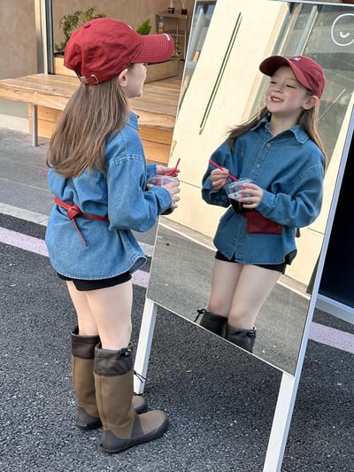 秋季百搭刺繡牛仔襯衫5