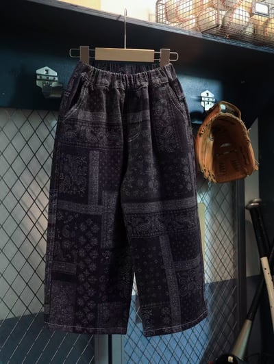 秋季日系圖騰印花長褲6