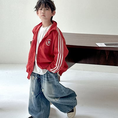 秋季百搭紅色衝鋒外套3