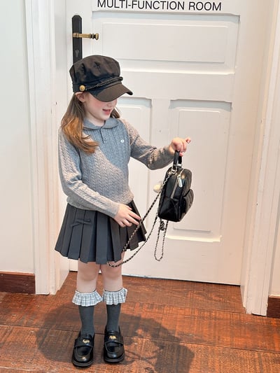 秋季百搭小翻領針織上衣12