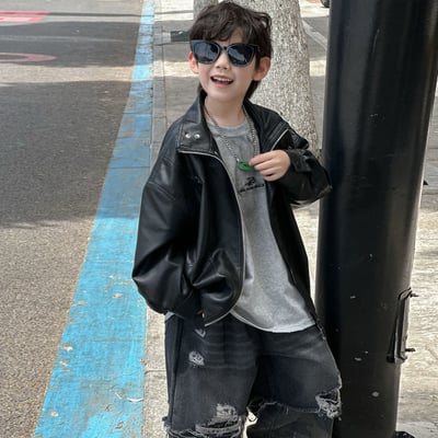 秋季復古軟皮飛行外套5