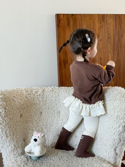 Kitty拼接花邊上衣/內搭褲4