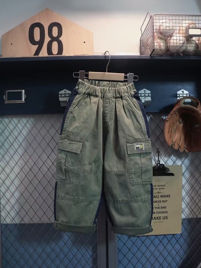 秋季日系撞色口袋牛仔褲5