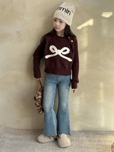 秋冬蝴蝶結針織上衣5
