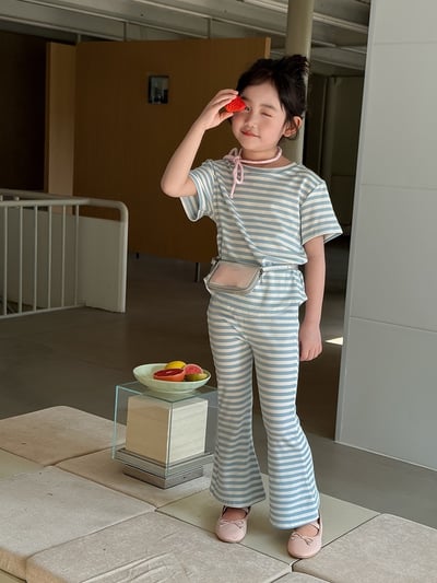 夏季條紋棉質套裝12