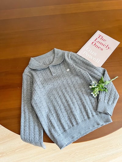 秋季百搭小翻領針織上衣2