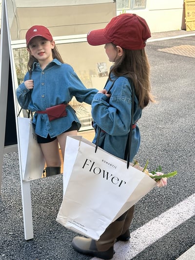 秋季百搭刺繡牛仔襯衫2