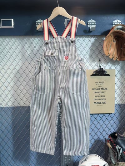 秋季日系條紋愛心吊帶褲3