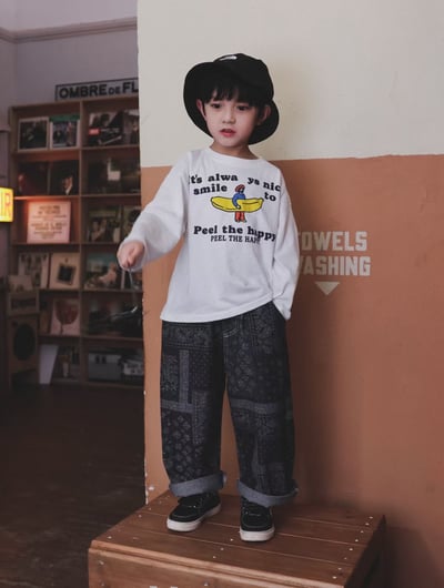 秋季日系圖騰印花長褲9