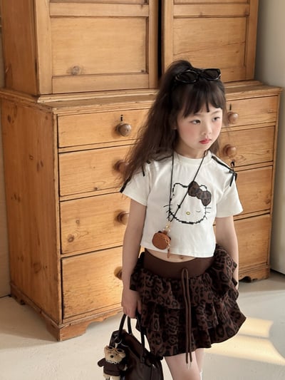 辣妹高腰豹紋蛋糕澎澎裙3