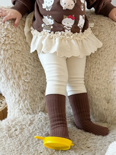 Kitty拼接花邊上衣/內搭褲7