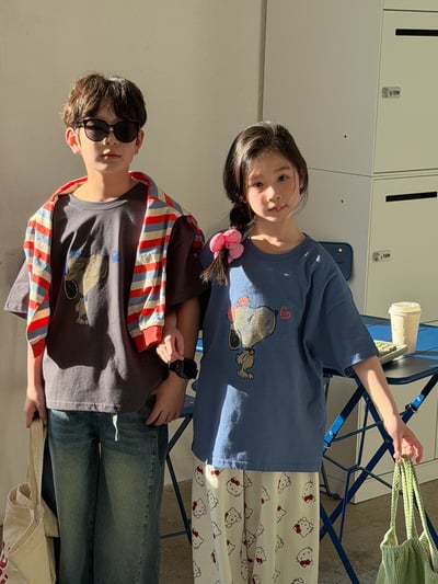 韓系愛心小狗寬鬆上衣1