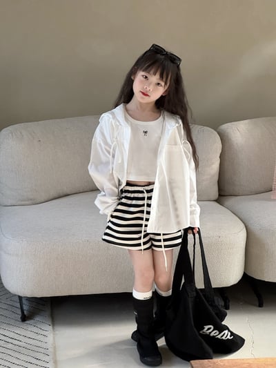 連帽慵懶休閒防曬外套&條紋休閒褲1