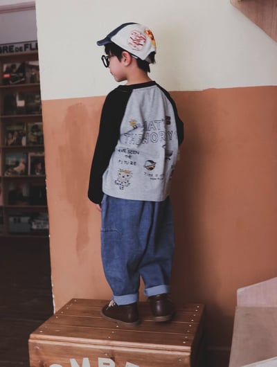 秋季日系拼接小象上衣7