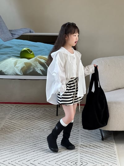 連帽慵懶休閒防曬外套&條紋休閒褲7