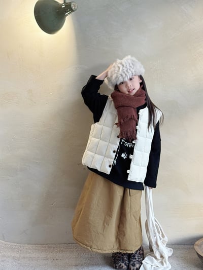 秋冬夾棉格子保暖背心3