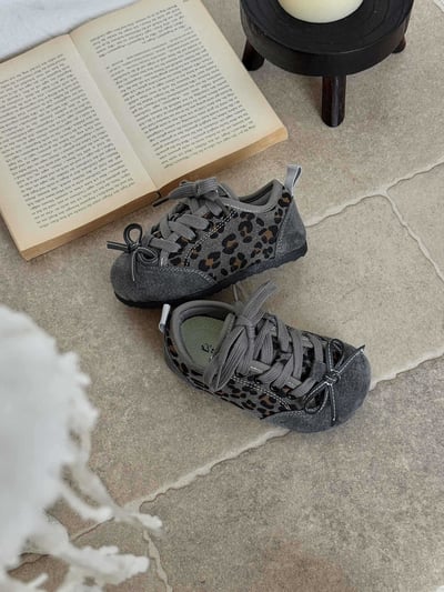 秋季女童豹紋魔鬼氈休閒鞋3
