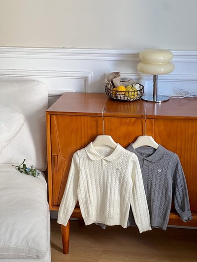 秋季百搭小翻領針織上衣3