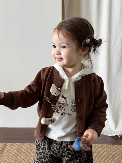 Kitty針織衫豹紋休閒褲2