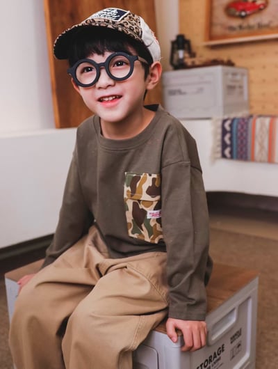 秋季日系拼接口袋上衣服10