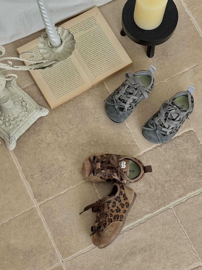 秋季女童豹紋魔鬼氈休閒鞋6