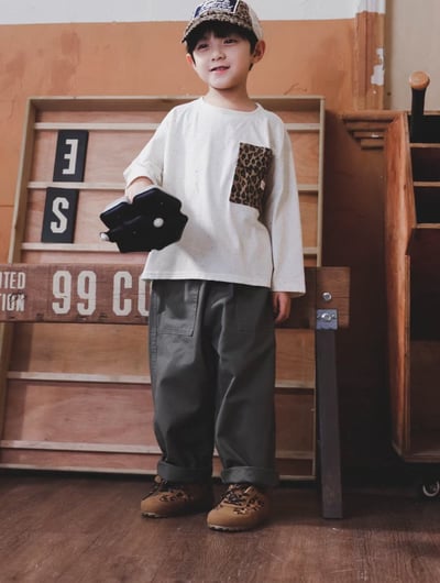 秋季日系拼接口袋上衣服3