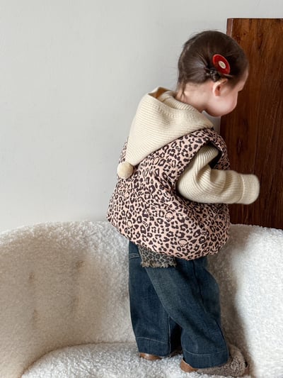 kitty雙面穿豹紋背心/針織衫2