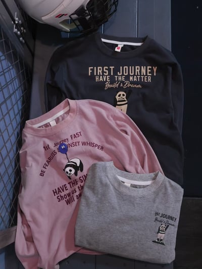 秋季日系字母小熊上衣2