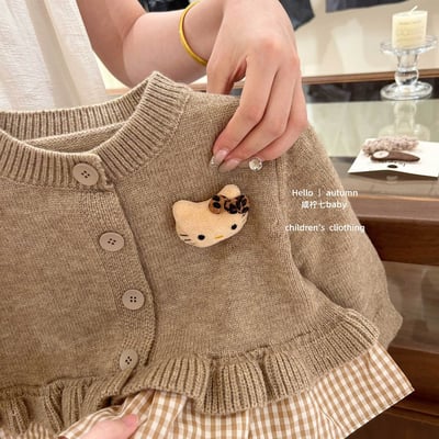 秋冬奶咖色蝴蝶結套裝4