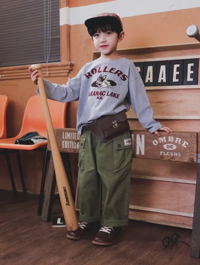 秋季日系大口袋工裝褲6