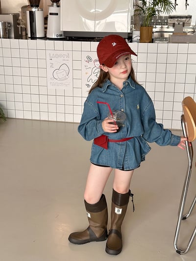 秋季百搭刺繡牛仔襯衫6