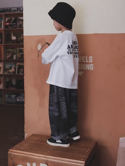 秋季日系圖騰印花長褲10