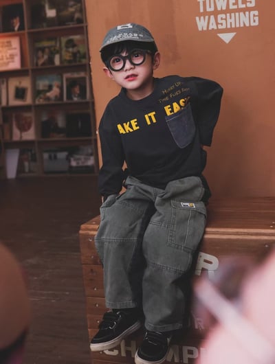 秋季日系牛仔口袋上衣9