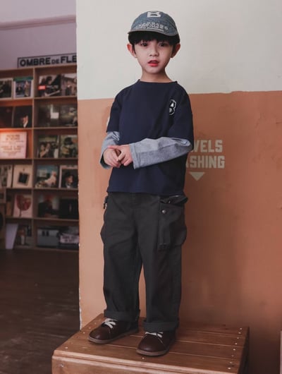 秋季日系大口袋工裝褲9