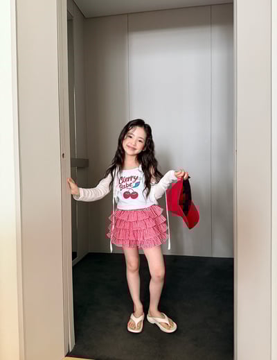 042142格子蛋糕褲裙(兩色)2