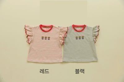 042309小花條紋上衣(兩色)1