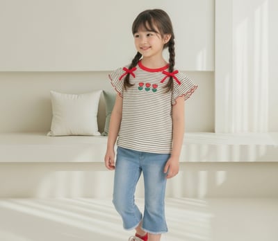 042309小花條紋上衣(兩色)6