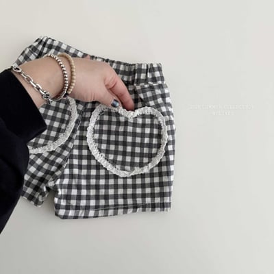 040128愛心格子短褲(兩色)6