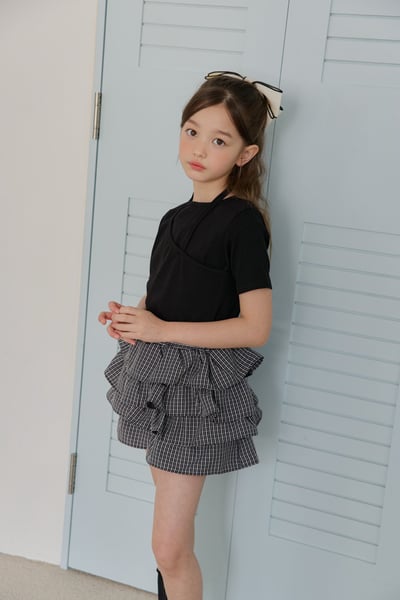 041022格子蛋糕褲裙(兩色)9