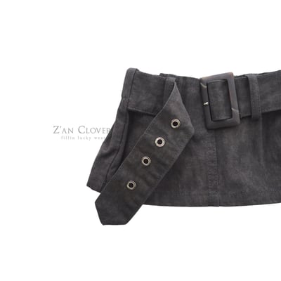 032503黑灰個性短裙5