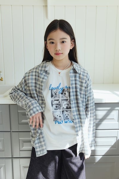 032429翻領格子外套A3