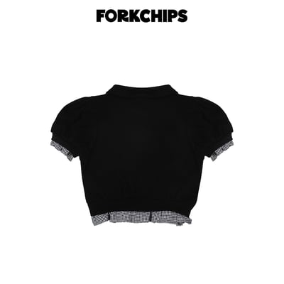 042018翻領格子袖上衣(兩色)3