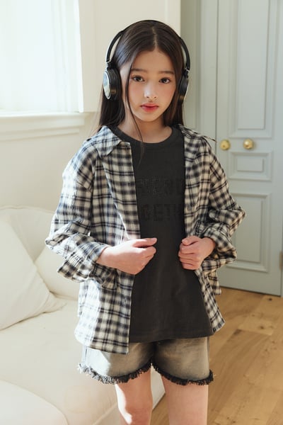 032430翻領格子外套B1