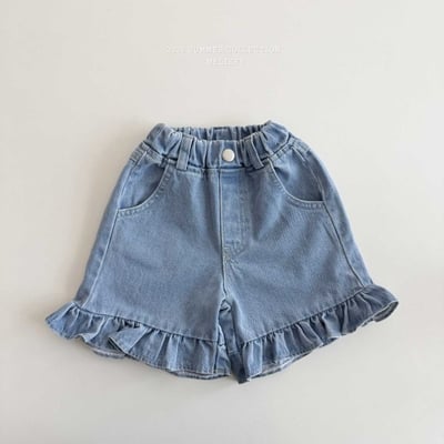 040146五分牛仔荷葉短褲1
