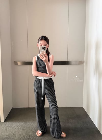 052718綁帶條紋褲A5