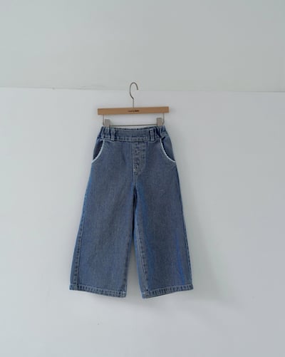 25423花邊口袋牛仔褲1