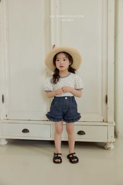 040140深藍牛仔荷葉短褲3